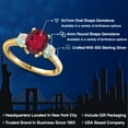 thumbnail image 2 of Gem Stone King 18K Yellow Gold Plated Silver Ruby Red Mystic Quartz and Simulated White Opal Engagement Ring for Women | 2.30 Cttw | Oval 9X7MM | Gemstone Birthstone | Size 6, 2 of 6