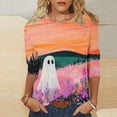 thumbnail image 2 of SBYOJLPB 3/4 Sleeve Tops for Women Halloween Printed Crew Neck Pullover Top, 2 of 5