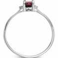 thumbnail image 3 of 10K White Gold Polished Geniune Diamond & Garnet Birthstone Ring (Size 6) Made In India 10xbr214, 3 of 6