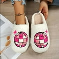 thumbnail image 3 of Couples Slippers for Women Men Pink Ballon Memory Foam House Shoes Fuzzy Warm Cozy Bedroom Slip on Home Slides, 3 of 7