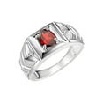 thumbnail image 2 of RYLOS Men's Rings Sterling Silver Rings Designer Weave Band 7X5MM Oval Gemstone & Diamond Ring Garnet January Birthstone Rings For Men Size 11, 2 of 6