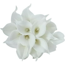 10pcs Real Touch Artificial Calla Lily Flowers for Decoration, Outdoor Wedding Bouquets, Lifelike Faux Flowers for Home, Garden, Party, and Event Decor (Yellow)