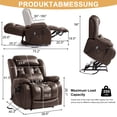 thumbnail image 6 of INGALIK Power Lift Recliner Chair Dual Motor, Infinite Position Lay Flat Recliners for Adult & Elderly with Heat & Massage, Large, Type-C Charge, Lumbar Pillow for Living Room, Leather (Brown), 6 of 12