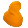 thumbnail image 3 of Grey Diamond Embroidered Cuffed Long Beanie - Yellow OSFM, 3 of 5