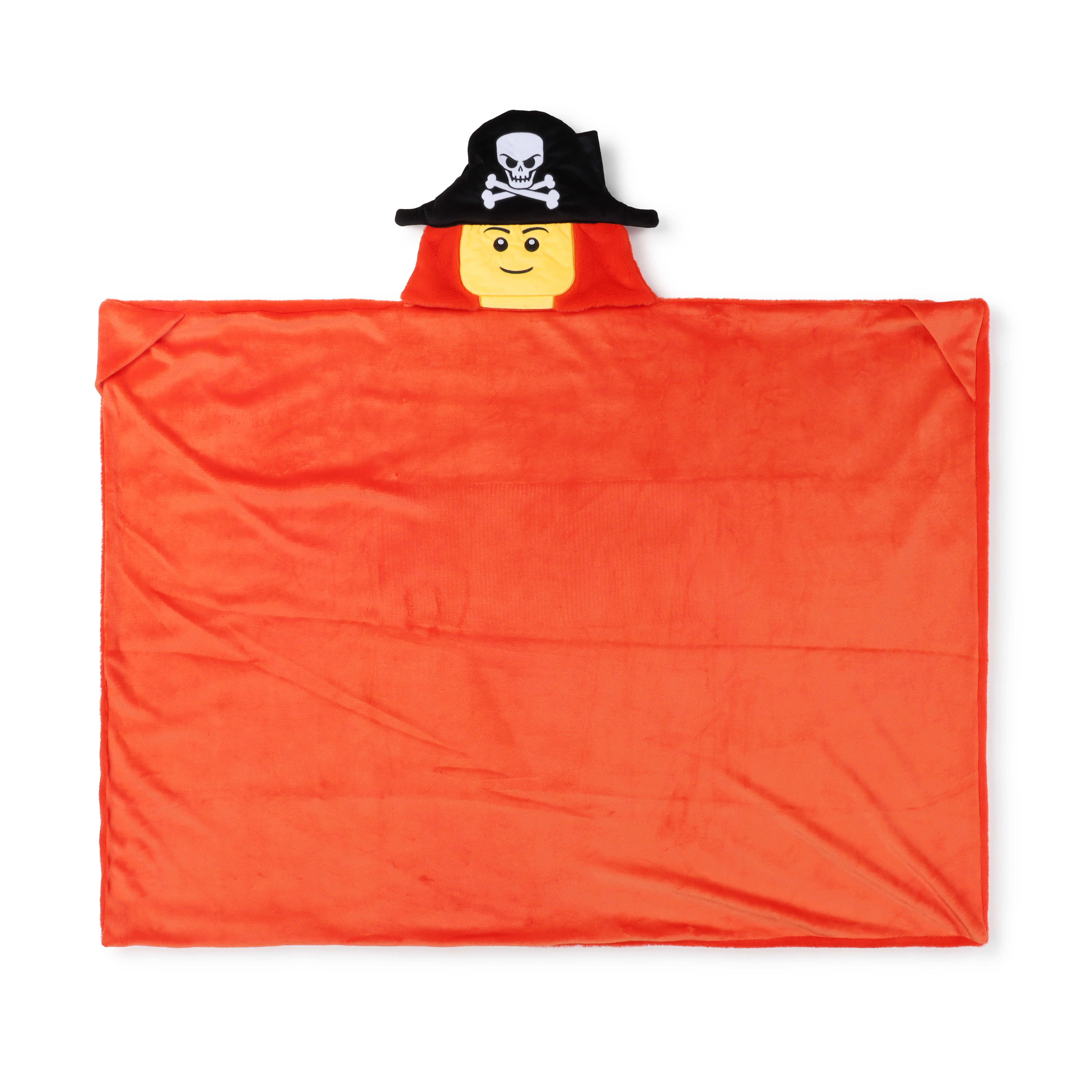 LEGO® Pirate 54" x 40" Hooded Throw Blanket, Polyester Faux Fur, Red