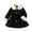Black, variant on PINQI Girls Fleece Lined Peacoat Buttons Front Collar Dress Coats Kids School Un𝐢form Padded Warm Pleated Winter Outwear