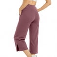 thumbnail image 5 of Htrmlpk Women Yoga Pants Elastic Waist Cropped Trousers Athletic Workout Running Jogging Pants with Pocket, 5 of 7