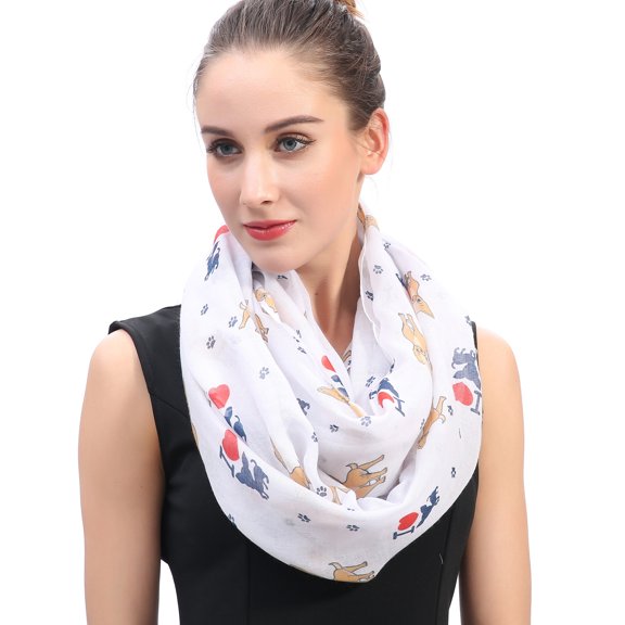 I Love Chihuahua Print Infinity Scarf