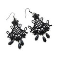 thumbnail image 1 of Pendientes colgantes de encaje negro Zulema Floral Acrílico, 1 of 6