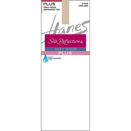 - Silk Reflections Womens Plus-Size 2 Pack Knee High