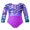 Purple Fish Scales, variant on iEFiEL Kids Big Little Girls One-piece Swimsuit Zippered Rash Guard Bathing Suit Pink Flower 10