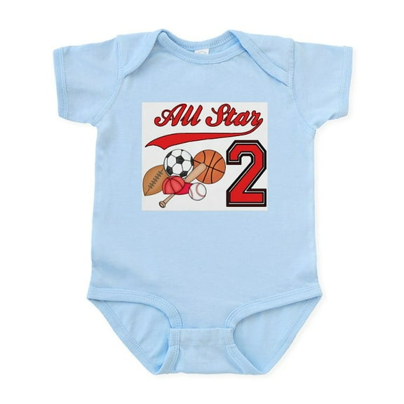 CafePress - Allstar Sports 2Nd Birthday Infant Bodysuit - Baby Light Bodysuit, Size Newborn - 24 Months