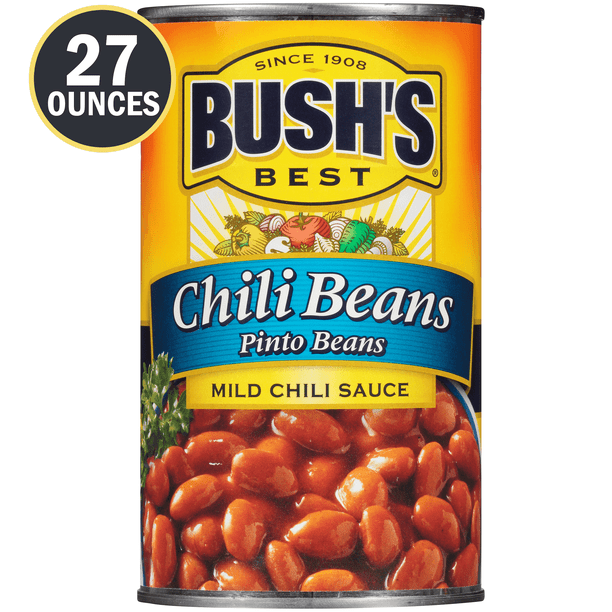 Bushs Chili Beans Pinto Beans In Mild Chili Sauce Canned Beans 27 Oz Walmart Com Walmart Com