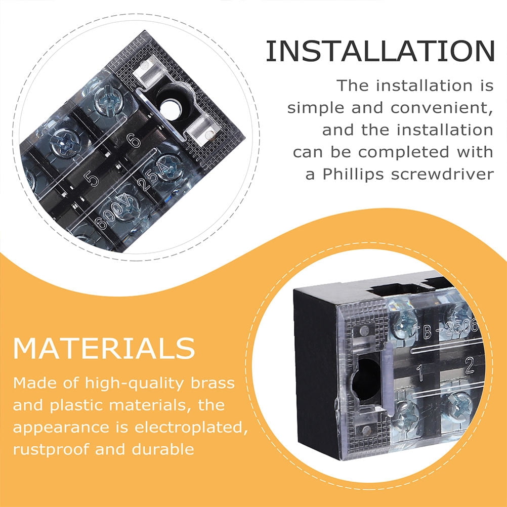 ELAYARD 10Pcs Assorted Color Insulated Barrier p Double Row Screw Terminal Block for Industry