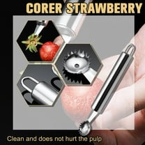 Ruifaya Stem remover (A) $ Stainless steel strawberry stem remover creative kitchen gadgets tomato cherry tomato vegetable fruit stem rem