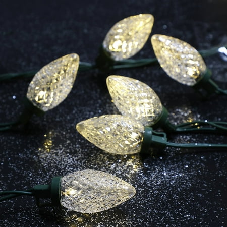 Warm White Bulb - Home Heritage 25 ft. 50 Bulb Count C9 Warm White Christmas Green Wire LED Lights
