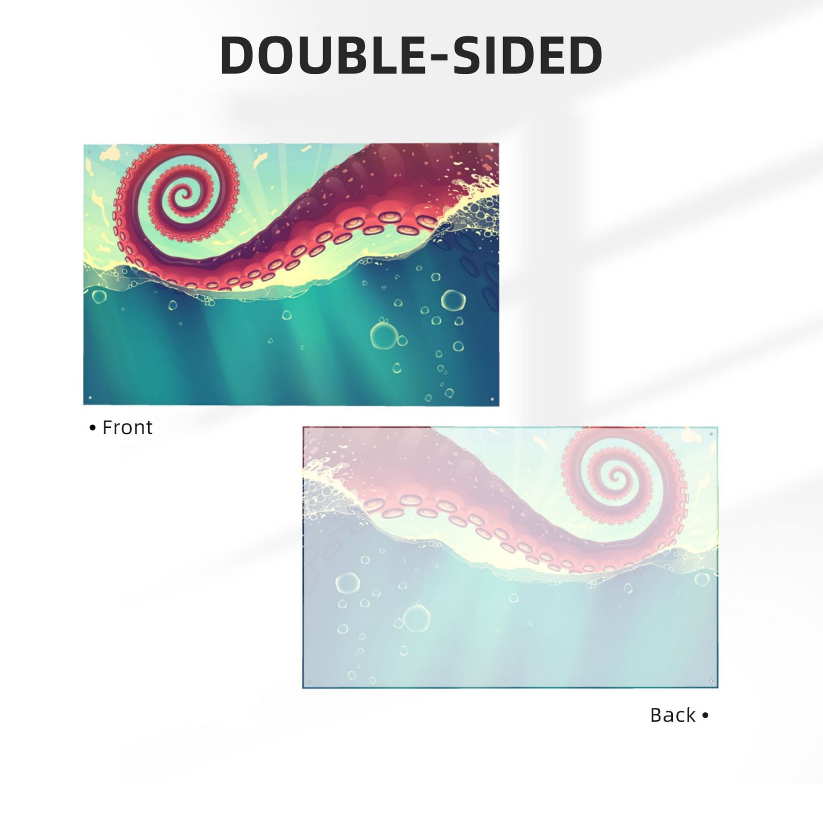 Red Octopus Tentacles Sea Water Four Hole Decorated Banner Flag for Garden Yard Home Decoration Indoor Outdoor 4x6 Ft