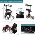 thumbnail image 6 of ELENKER Upright Rollator Walker, Tall Folding Rollator Walker with 10” Front Wheels for Seniors and Adults Elenker Upright Walker Red Frame, 6 of 6