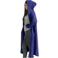 thumbnail image 2 of Juebong Women Hooded Long Cardigan Sweaters Oversized Long Sleeve Open Front Cable Knit Cardigans Pockets Warm Chunky Sweater Coats Blue,M, 2 of 5