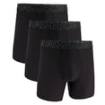 thumbnail image 1 of UNDER ARMOUR Calzoncillos de hombre, pack de 3 - Boxer Performance Tech Mesh sólido 6 in, elástico, color liso Negro M (Medium), 1 of 3