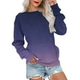 thumbnail image 1 of Rbaofujie Chandails pour Femmes Mode pour Femmes Uni Ample à Col Rond Manches Longues Blouse à Poche Chandail Hauts Gris Chandails à Capuche Graphiques, 1 of 5