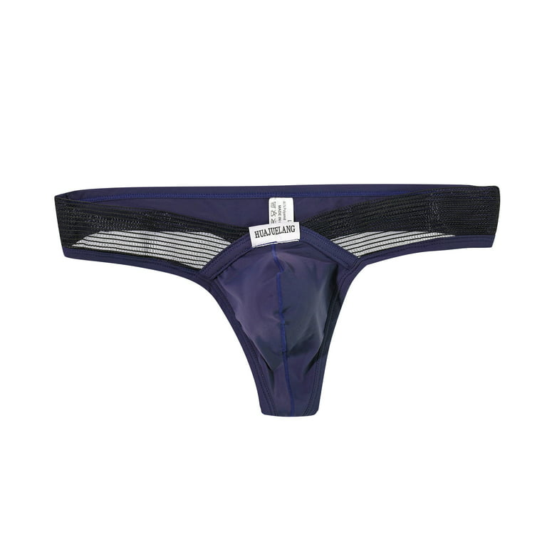 BIZIZA Men Bulge Pouch G-String Men's Underpants T-Back Thongs Underwear  Plus Size Solid Sexy Low Rise 2023 