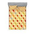 thumbnail image 2 of Abstract Bedding Set with Sheet & Covers, Repeating Pattern Colorful Big Little Polka Dots Circles Diagonal Striped Design, Printed Bedroom Decor 2 Shams, 4 Sizes, Multicolor, by Ambesonne, 2 of 3