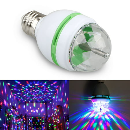 3W Crystal Ball Lights, E27 RGB DJ Ball Lamp Automatic Rotating LED Stage Lights, Wall Ceiling Light  for Disco Party Bar Club Dj Show Wedding Ceremony Stage Effect Light, Energy