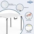 thumbnail image 4 of HaiCube 36-Inch Folding Table, Heavy Duty HDPE Portable Card Table, 300lb Capacity, No Assembly, Waterproof for Camping, Picnic, Party, White, 4 of 8