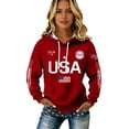 thumbnail image 3 of AHMOMEI Women's 250 Anniversary USA Shirt America 1776-2026 250th Anniversary Waffle Hoodie Patriotic Women's Hoodie, 3 of 6