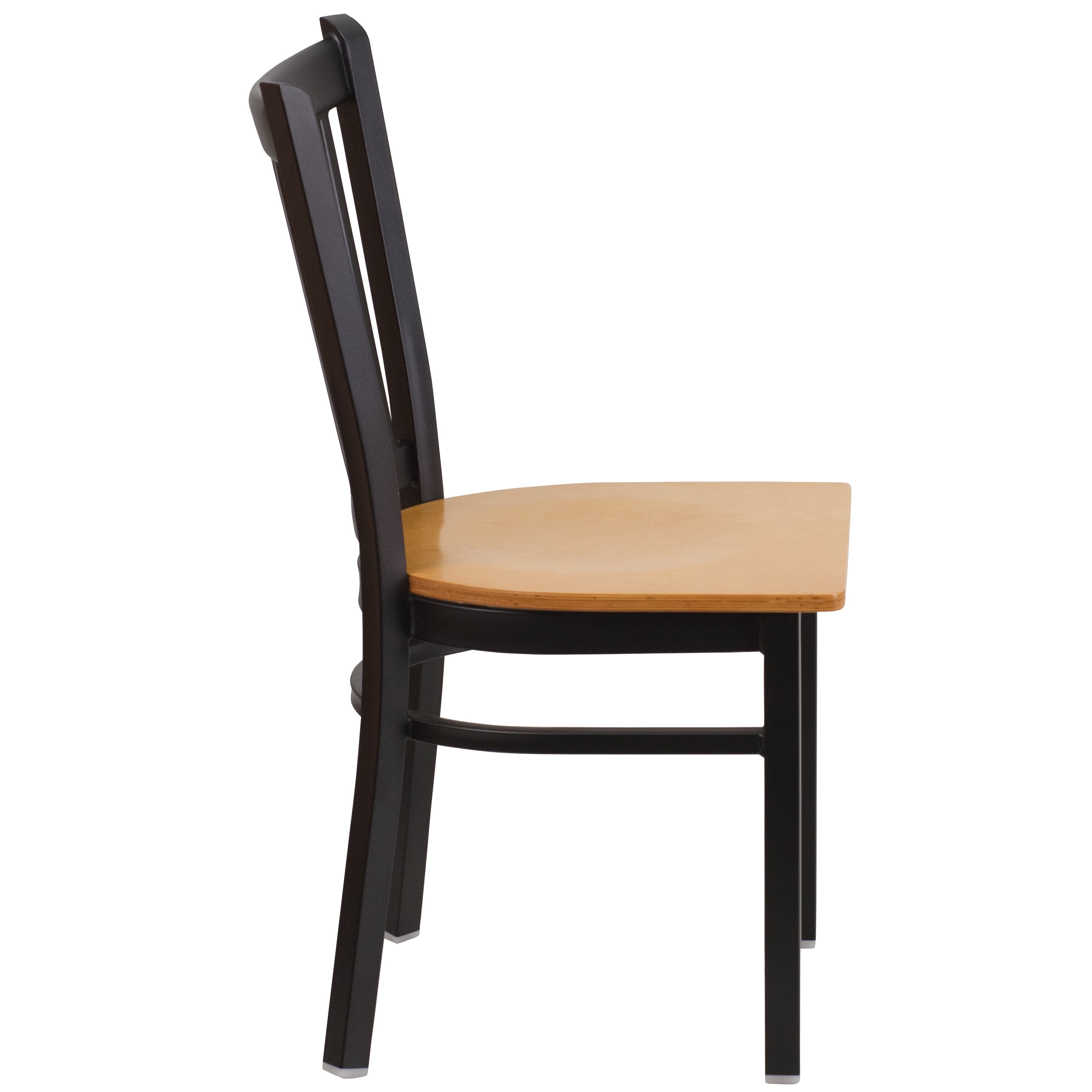 Flash Furniture HERCULES Series Black Vertical Back Metal Restaurant Chair - Black Vinyl Seat