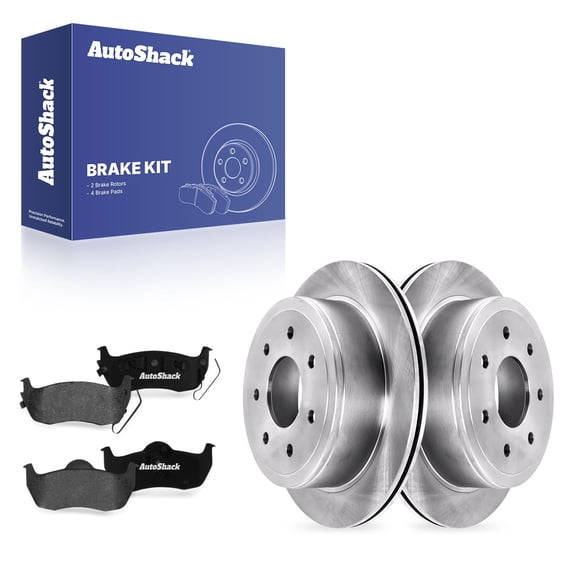 AutoShack Rear Vented Brake Rotors   Premium Ceramic Pads 6-PC Brake Kit Replacement for 2004-2011 Ford F-150 2006-2008 Lincoln Mark LT 13.69" (347.8 mm)