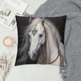 thumbnail image 2 of GOSMITH  Horse Pillow Case,Beautiful African White Horse Cushion Cover Square Standard Home Decorative for Men/Women White Gray, 2 of 5