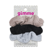 Gimme Glitter Scrunchie Hair Ties, Assorted Multi-Color, 3 Ct