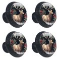 thumbnail image 2 of 4 Pcs Jungle Elk Knobs for Kitchen Cabinet Cupboard Dresser Bookcase Drawer Pulls Handles Round Home Decor, 2 of 8