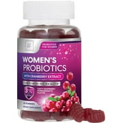 Probiotics for Women Gummies with Cranberry - 6 Premium Strains for PH Balance, Digestive Health, Vaginal & Immune Support, 3 Billion CFU, Women's Probiotic Gummy for Feminine Health - 60 Gummies