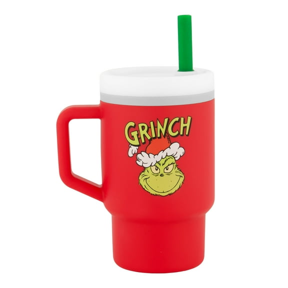 Infantino My 1st Tumbler – Adorable 9 oz. Training Cup with Toddler-Friendly Straw and Handle, Grinch Red