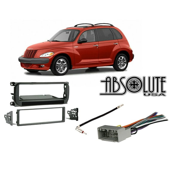 Absolute RADIOKITPKG8 Fits Chrysler PT Cruiser 2002-2005 Single DIN Harness Radio Install Dash Kit