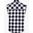 thumbnail image 3 of Havenx Sleeveless Shirts for Men Plaid Button Down Shirt with Pockets Lapel Collar Top Casual Athletic Summer Cowboy Lightweight Clothing,White XL, 3 of 6