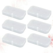Frcolor 6Pcs Clear Plastic Box Parts Storage Case Storage Collection Organizer Container with Lid for Small Parts Office Supplies Size M