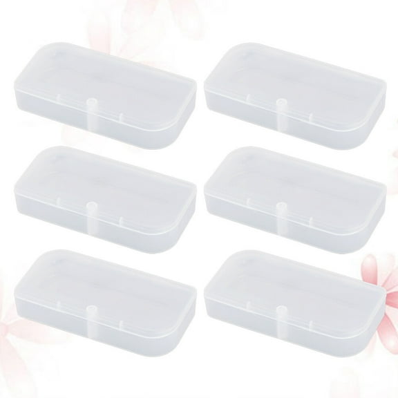 Sparsain Set of 6 Clear Plastic Storage Boxes with Lid for Small Parts and Office Supplies Size