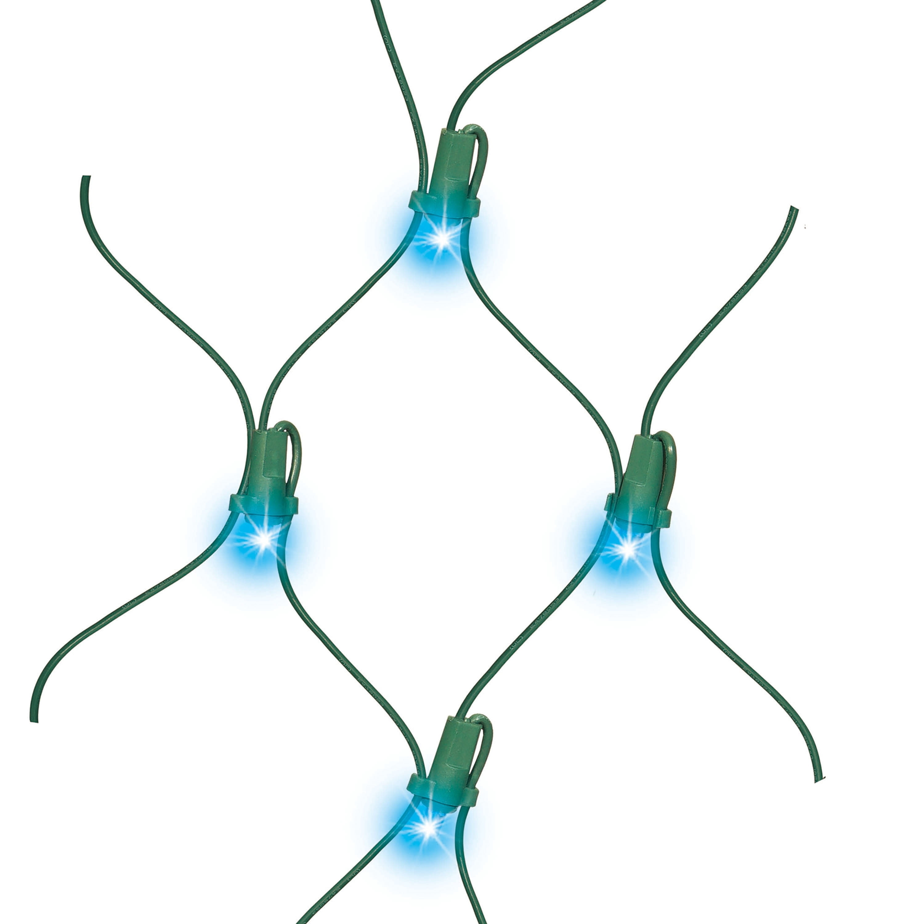 Indoor/Outdoor 160-Count LED 8-Function Sync Christmas Net Lights, Blue, Green Wire, 6' x 4', by Holiday Time