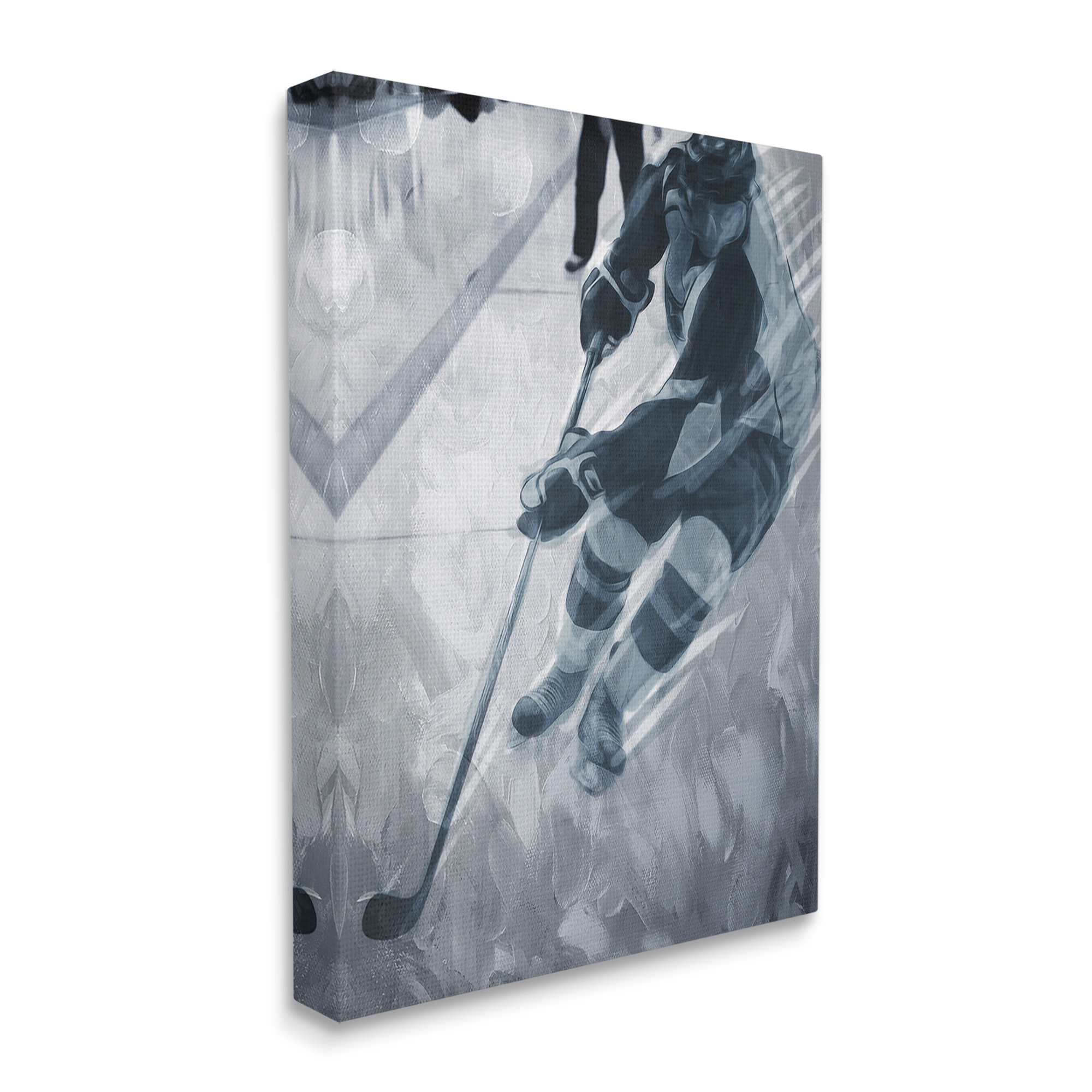 Stupell Industries Abstract Hockey Player Sports Painting Gallery Wrapped Canvas Art Print Wall Art, 24 x 30