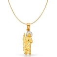 thumbnail image 1 of 14K Two Tone Gold Jesus Religious Charm Pendant with 0.6mm Box Chain Necklace - 16", 1 of 4