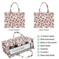 thumbnail image 2 of Large Capacity Tote Bag,White Brown Footballs Pattern Handbag Fashion Luxury Tote Bag,15.7"x13"x 5.1" Inches,Laptop Compatible, 2 of 6