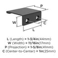 thumbnail image 3 of Amerock Streamline II 1-3/4 inch (44mm) Length Matte Black Cabinet Finger Edge Pull, 10 Pack, 3 of 4