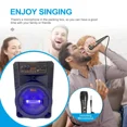 thumbnail image 2 of Portable Bluetooth Speaker with Karaoke Mic, LED RGB Light, 1500mAh Battery, Wireless Remote, AUX/TF/USB/FM, Ideal for Outdoor & Indoor Use, 2 of 7