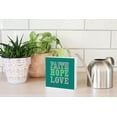 thumbnail image 4 of Faith Hope Love Bold Kelly Green 5 x 5 Wood Tabletop Sign Plaque, 4 of 4