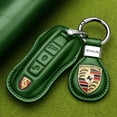 thumbnail image 1 of Car Key Fob Cover Case Protector Panamera 911 718 Macan Fits '23 Cayenne Porsche Key Cover: Genuine Leather, 1 of 6