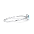 thumbnail image 2 of Round Fashion Statement Petite Dainty Blue Opal Ring Band 925 Sterling Silver Size 8, 2 of 5